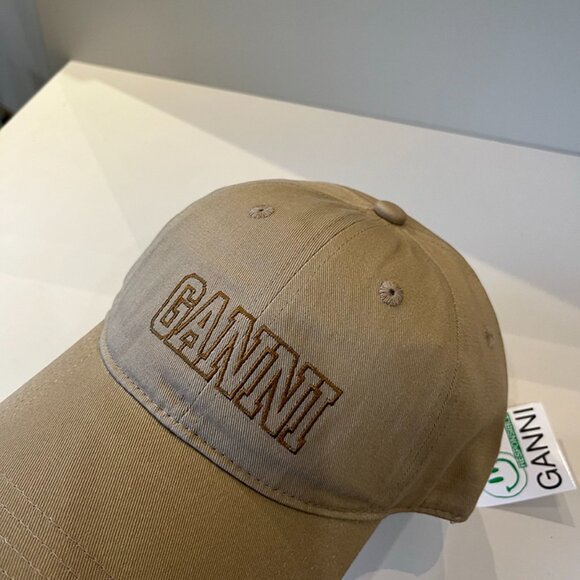 Ganni Light Khaki Baseball Cap - Picture 7 of 8
